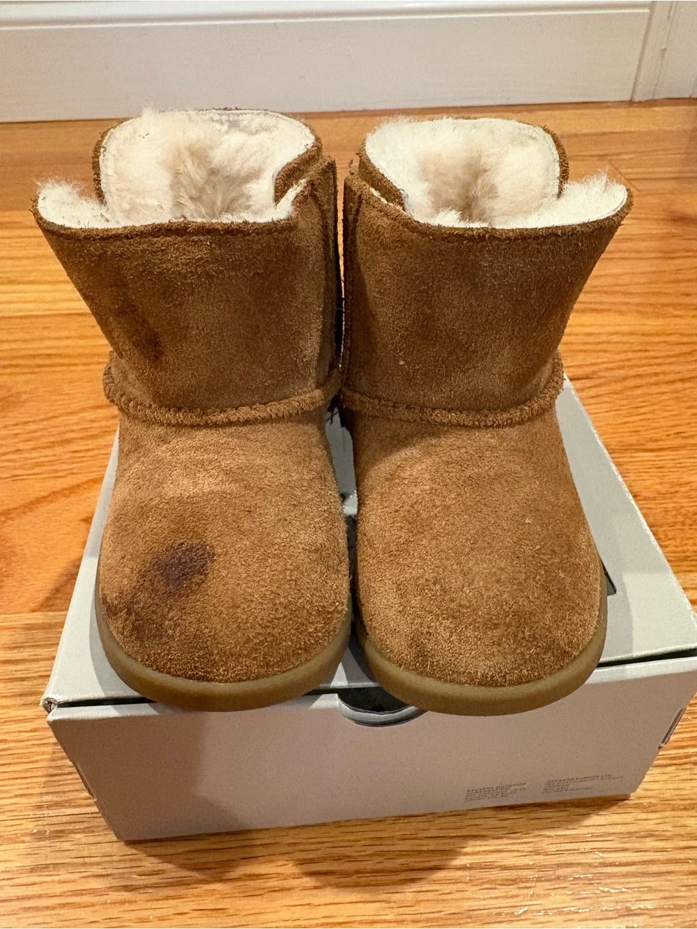 UGG Chestnut Suede Shearling-Lined Toddler Boots